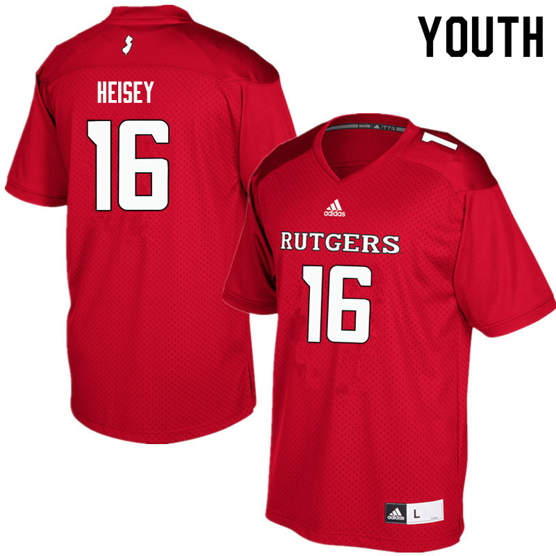 Youth #16 Cooper Heisey Rutgers Scarlet Knights College Football Jerseys Sale-Red